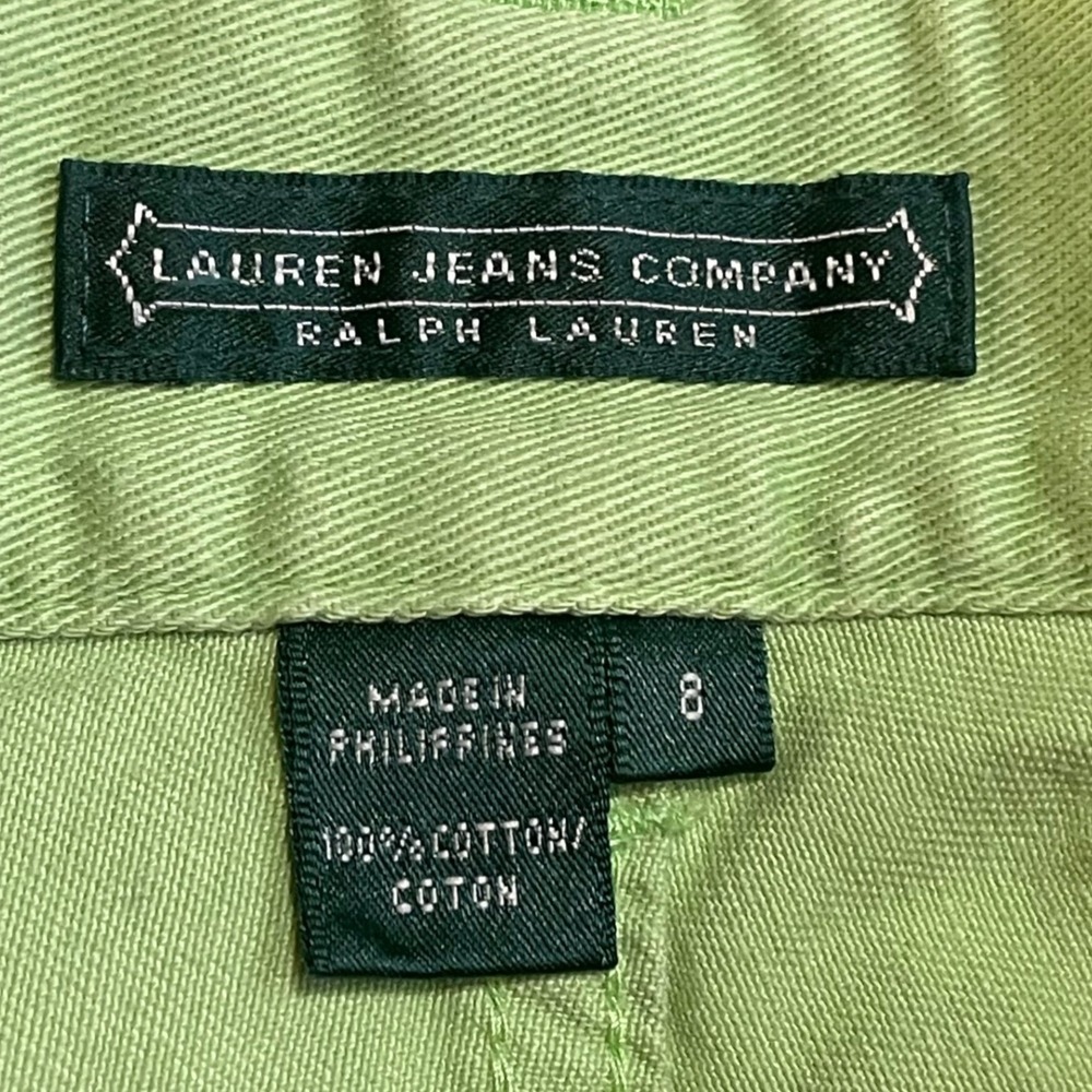 Lauren Ralph Lauren Jeans Womens 8 Green Straight Leg Pants 100% Cotton Mid Rise - Picture 3 of 6